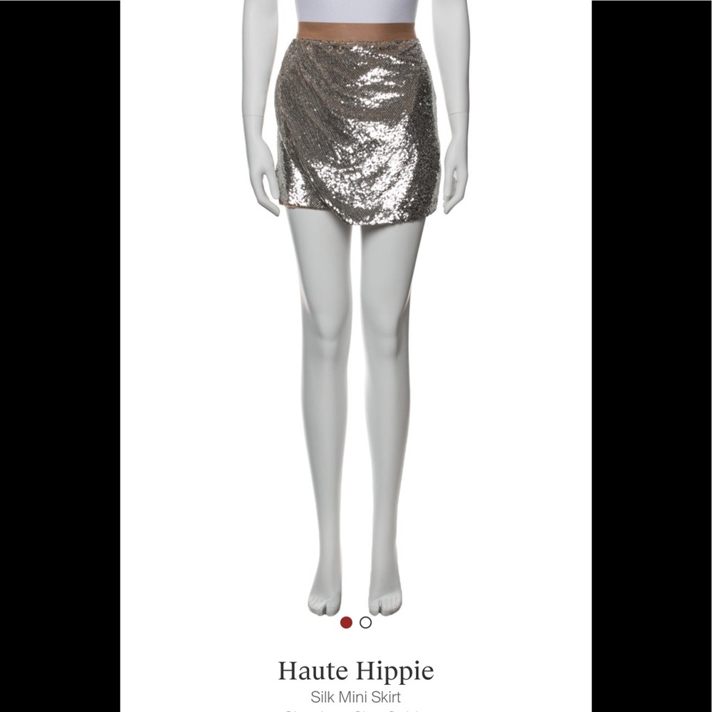 Haute Hippie pre owned silk sequin skirt Sz L
